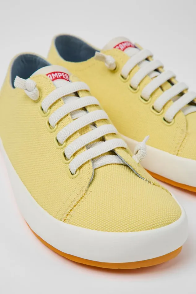Women Camper Sneakers Peu Rambla Yellow Textile Sneakers