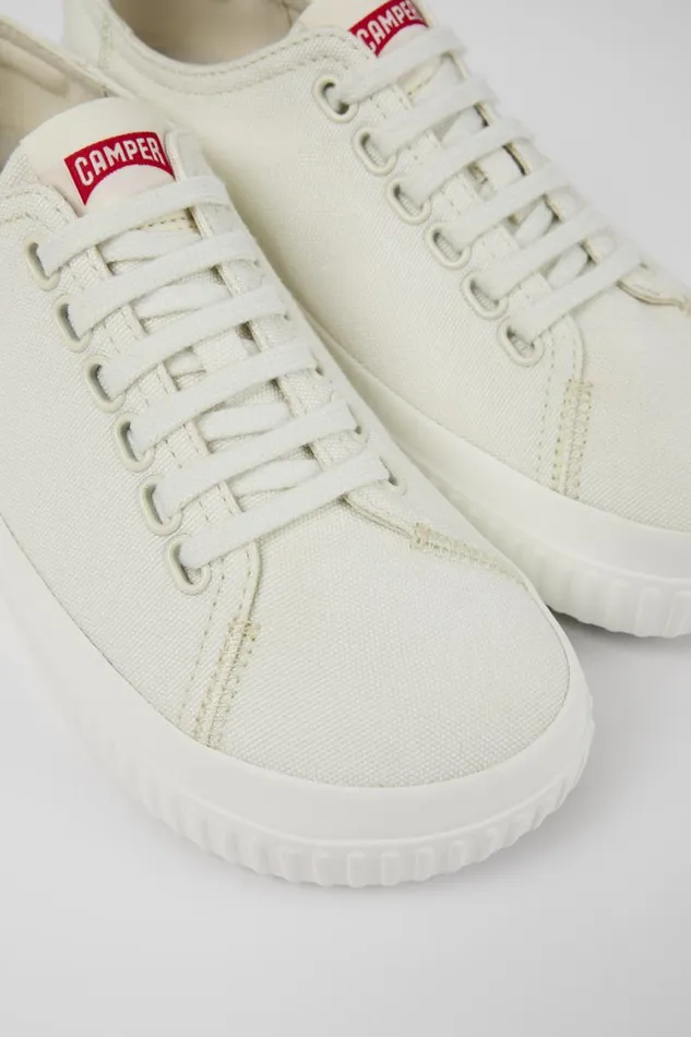 Women Camper Sneakers Peu Roda White Textile Shoes