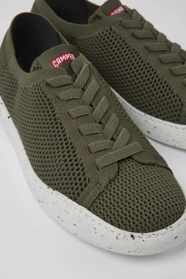 Women Camper Sneakers Peu Touring Green Textile Sneakers
