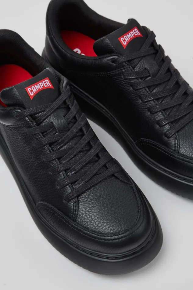Women Camper Sneakers Runner K21 Black Leather Shoes