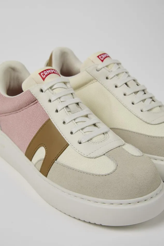 Women Camper Sneakers Runner K21 Multicolored Textile And Nubuck Sneakers