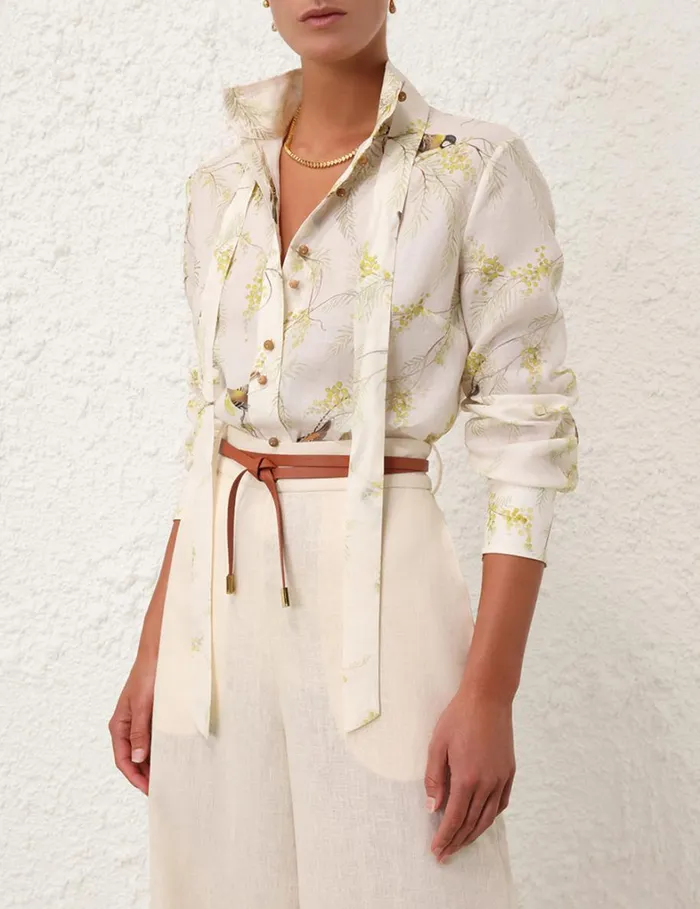 Women Clothing Zimmermann Blouse Acacia Birds