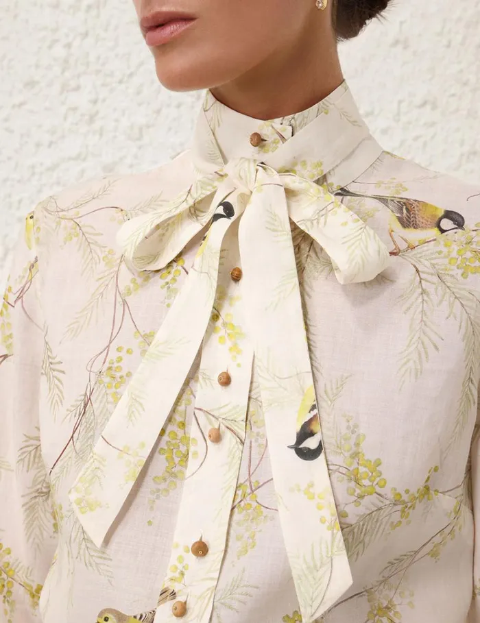 Women Clothing Zimmermann Blouse Acacia Birds