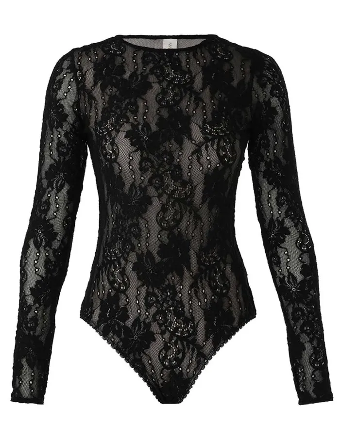Women Clothing Zimmermann Lace Bodysuit Black