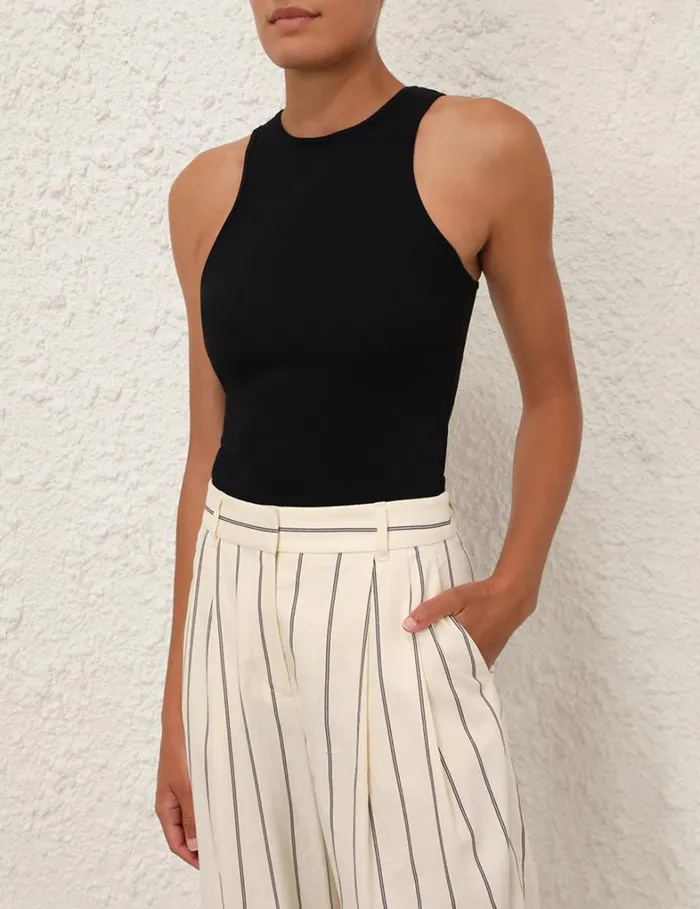 Women Clothing Zimmermann Natura Reverse Racer Tank Black