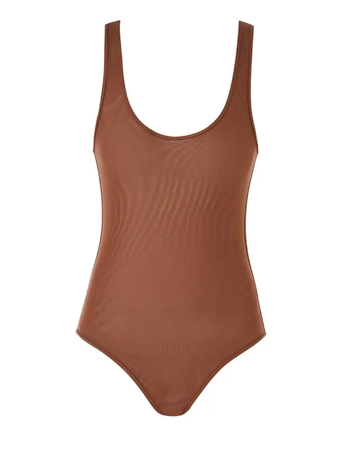 Women Clothing Zimmermann Natura Scoop Bodysuit Toffee