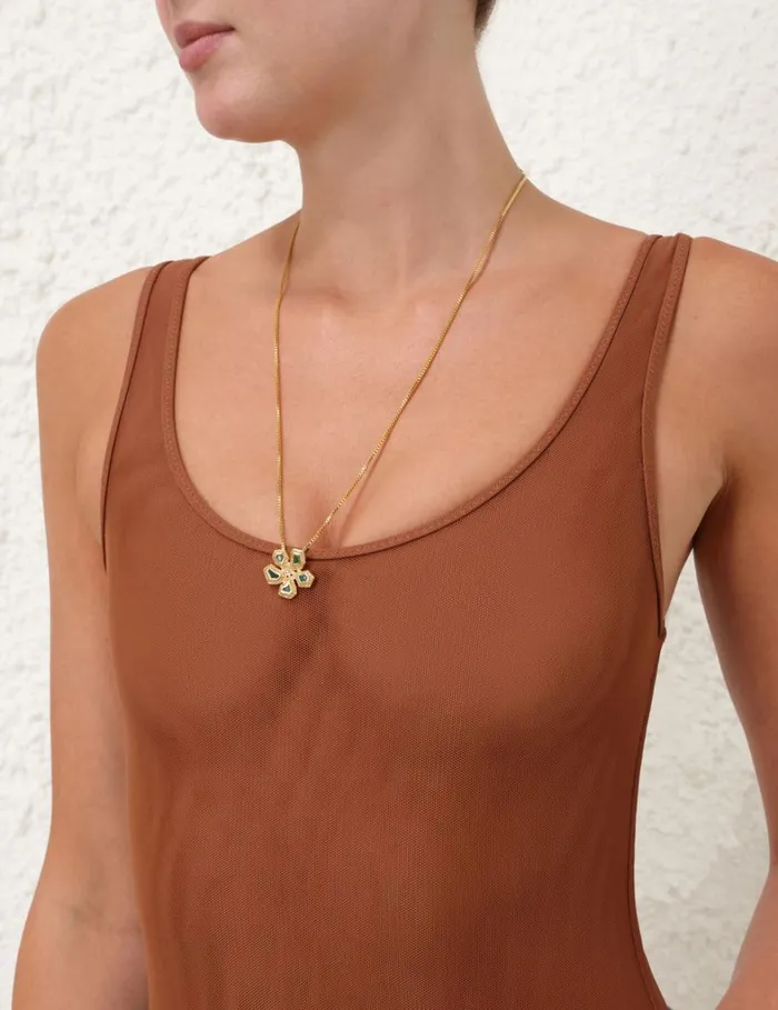 Women Clothing Zimmermann Natura Scoop Bodysuit Toffee