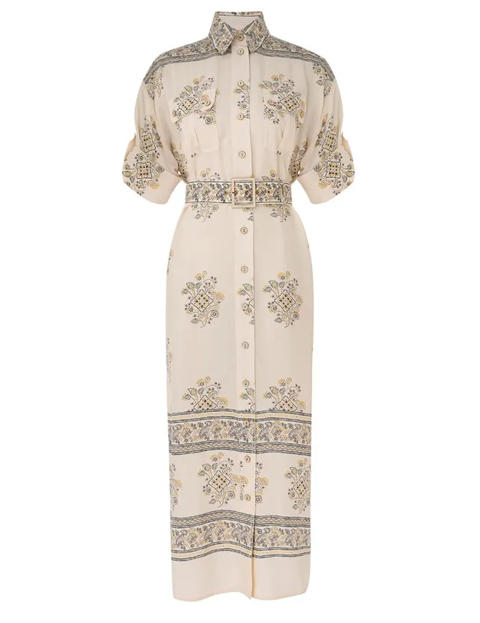 Women Clothing Zimmermann Utility Dress Utility Dot Lemon