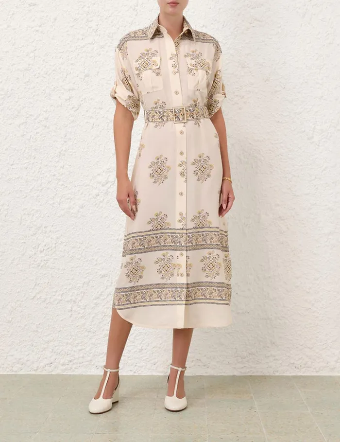Women Clothing Zimmermann Utility Dress Utility Dot Lemon