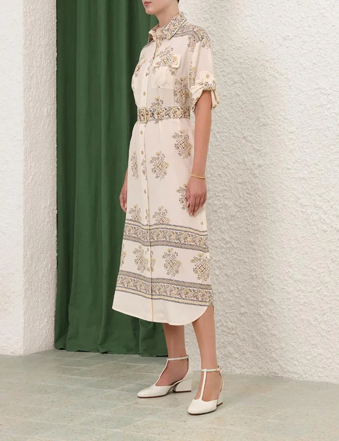 Women Clothing Zimmermann Utility Dress Utility Dot Lemon