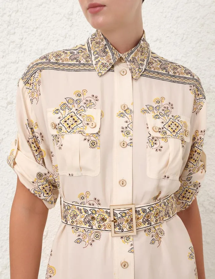 Women Clothing Zimmermann Utility Dress Utility Dot Lemon