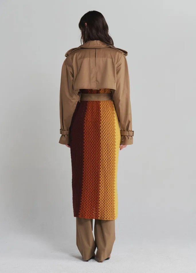 Women Crochet Combo Trench Coat MONSE Jackets and Coats
