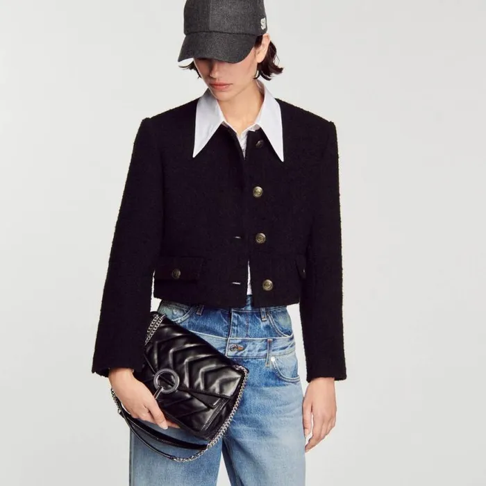 Women Crossbody Bags SANDRO Yza Bag Black Women Crossbody Bags SANDRO Yza Bag Black