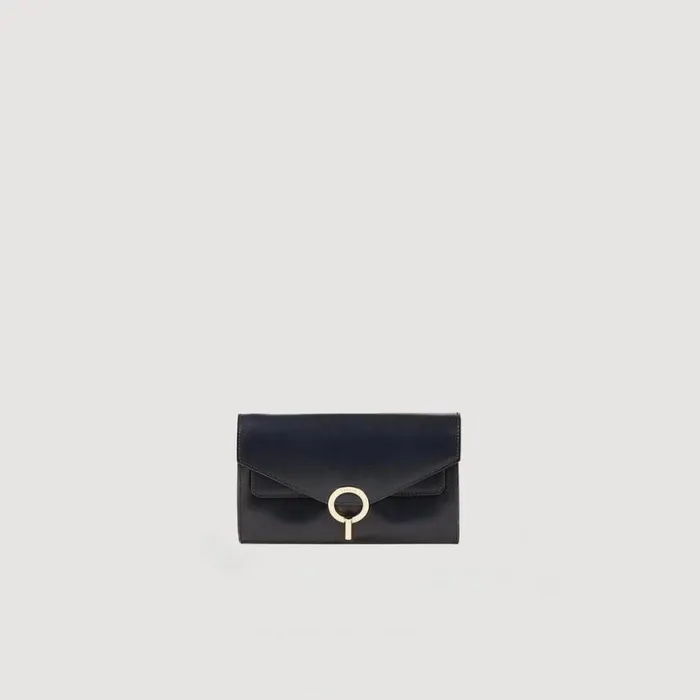 Women Crossbody Bags SANDRO Yza Pocket Clutch Bag Black
