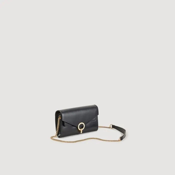 Women Crossbody Bags SANDRO Yza Pocket Clutch Bag Black