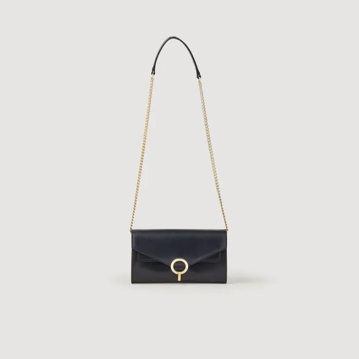 Women Crossbody Bags SANDRO Yza Pocket Clutch Bag Black