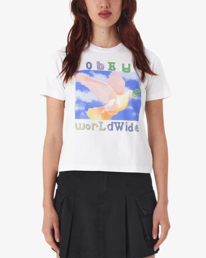 Women DOVE OF PEACE KAYLIN TSHIRT White OBEY Clothing TSHIRTS