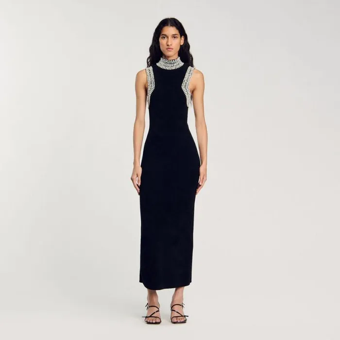 Women Dresses SANDRO Beaded Dress Black