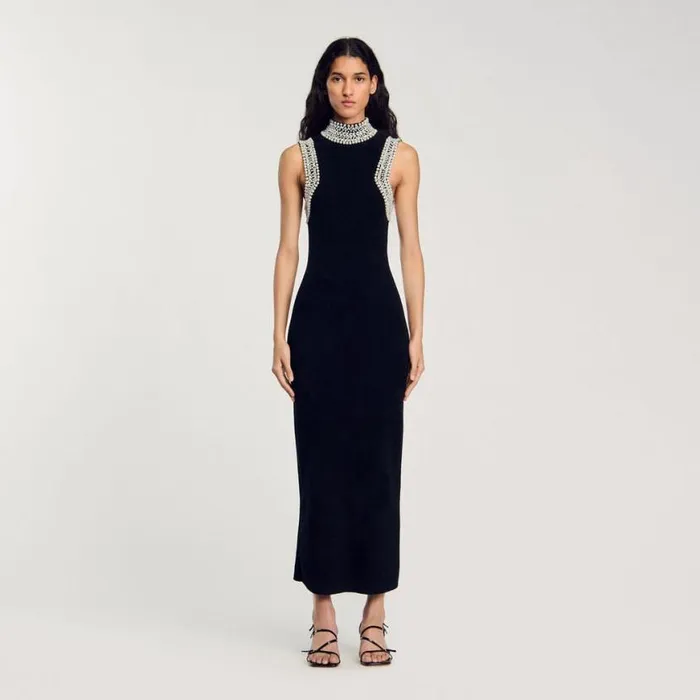 Women Dresses SANDRO Beaded Dress Black