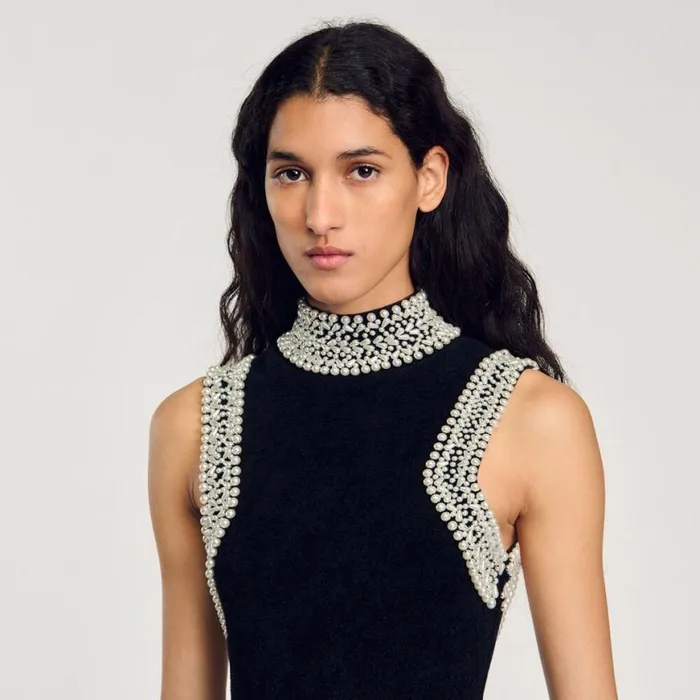 Women Dresses SANDRO Beaded Dress Black
