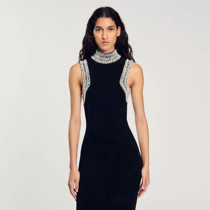 Women Dresses SANDRO Beaded Dress Black
