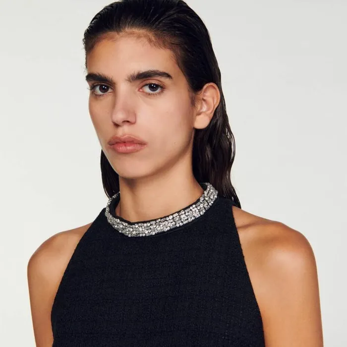 Women Dresses SANDRO Dress With Jewelry Collar Black