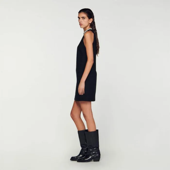 Women Dresses SANDRO Dress With Jewelry Collar Black