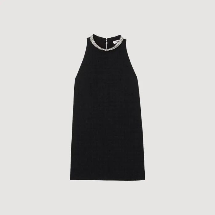 Women Dresses SANDRO Dress With Jewelry Collar Black