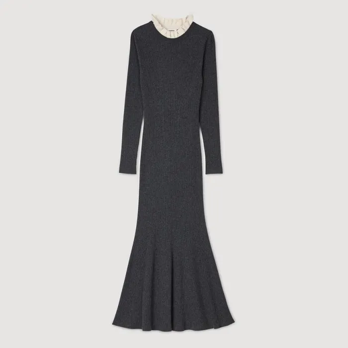 Women Dresses SANDRO Knit Maxi Dress Dark Grey Women Dresses SANDRO Knit Maxi Dress Dark Grey