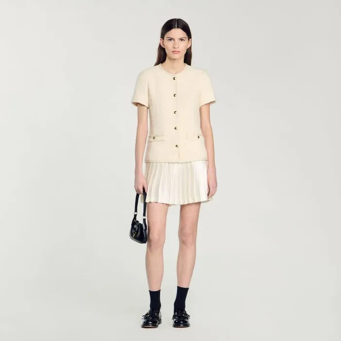Women Dresses SANDRO Tweed Dress Ecru