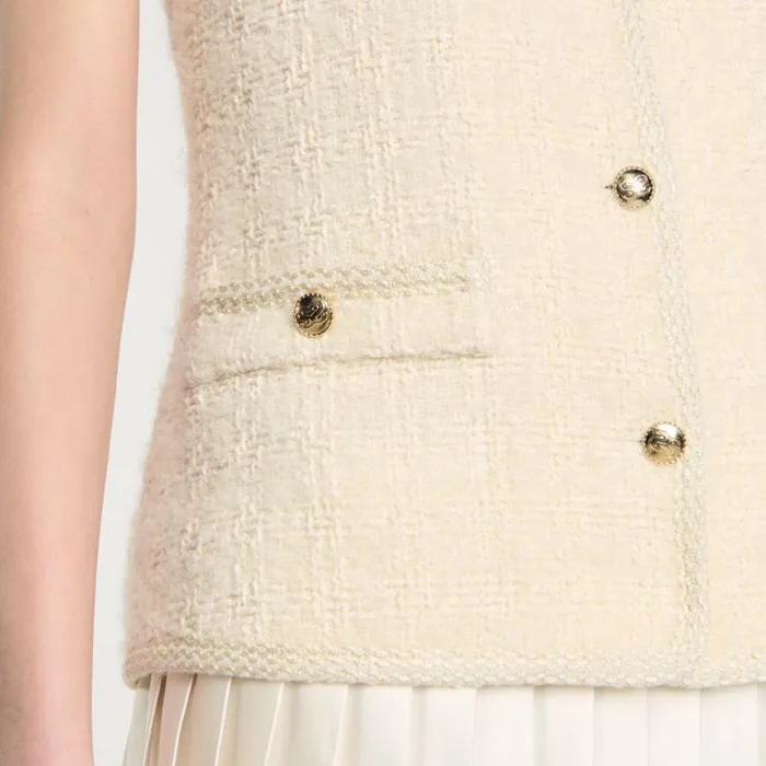 Women Dresses SANDRO Tweed Dress Ecru