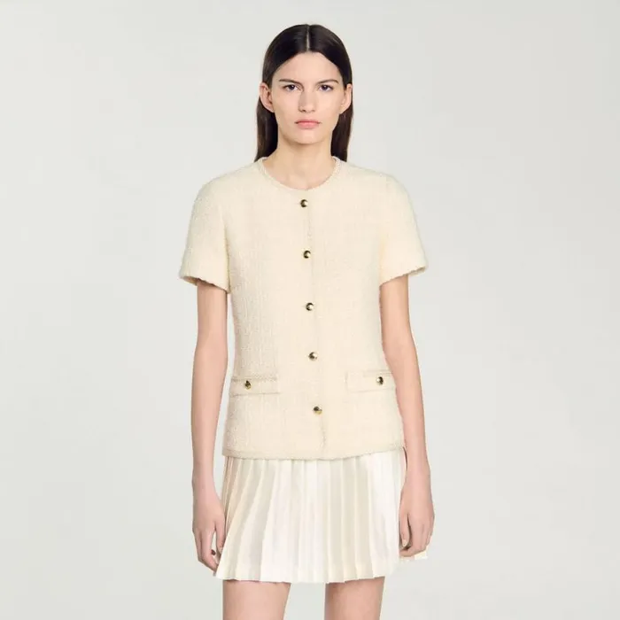 Women Dresses SANDRO Tweed Dress Ecru
