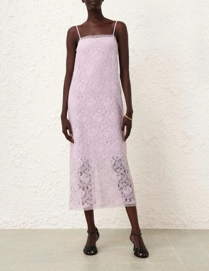 Women Dresses Zimmermann Lace Midi Dress Lilac