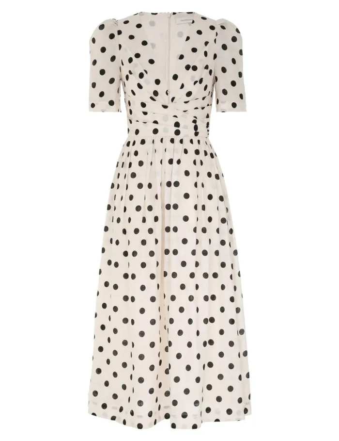 Women Dresses Zimmermann V Neck Midi Dress Creamblack Dot