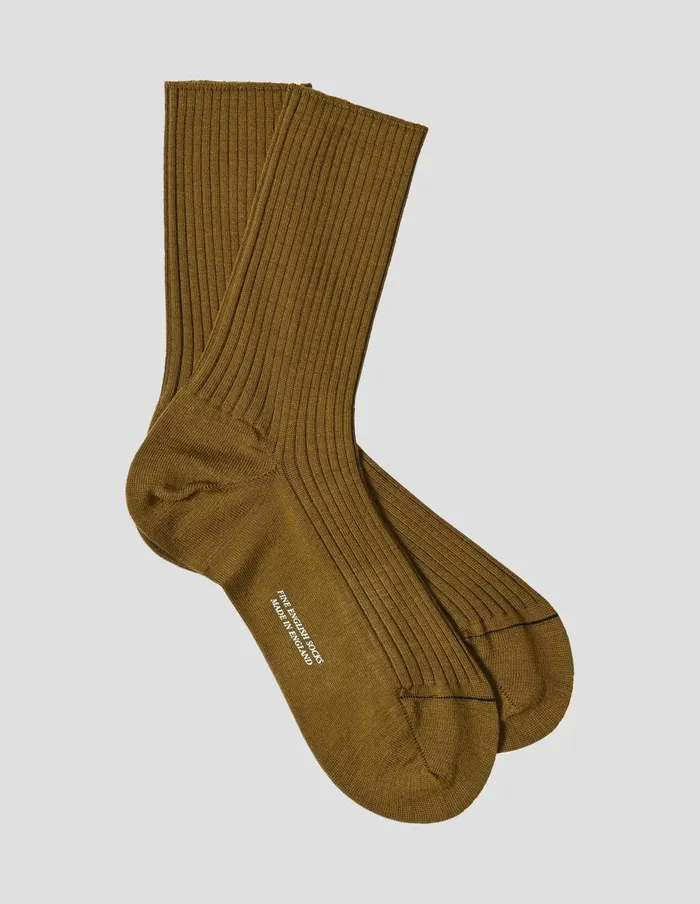 Women Full Rib Sock Mustard Margaret Howell Socks