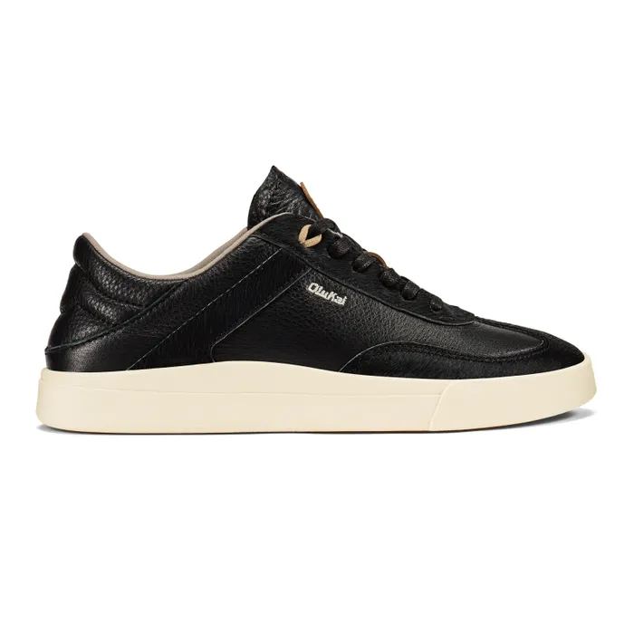 Women Hupu Oho Womens Elevated Leather Sneakers Black Olukai Leather