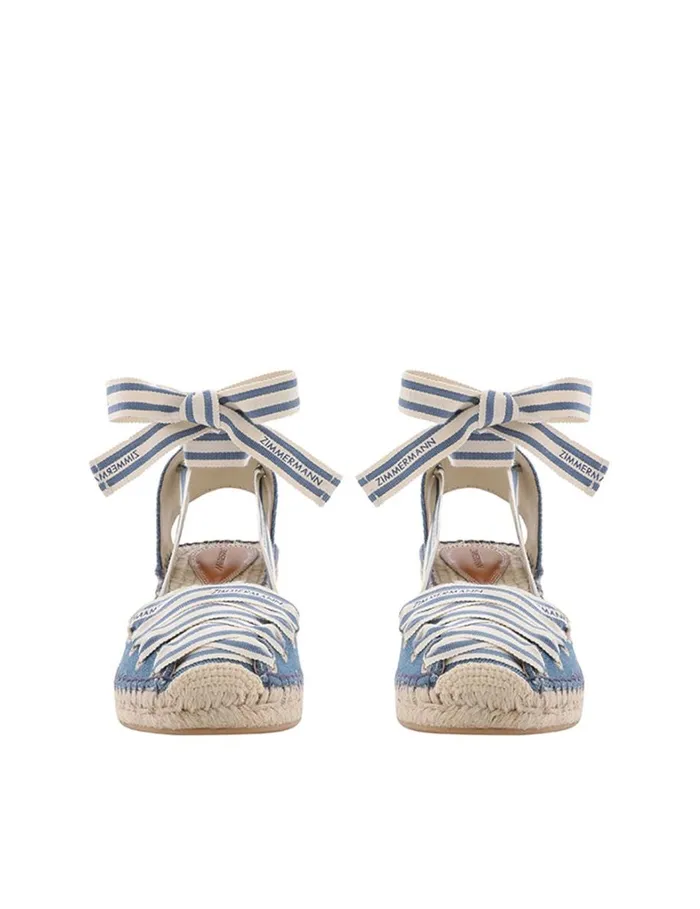 Women Heeled Sandals Zimmermann Zimmermann Sol Espadrille 95 Denim