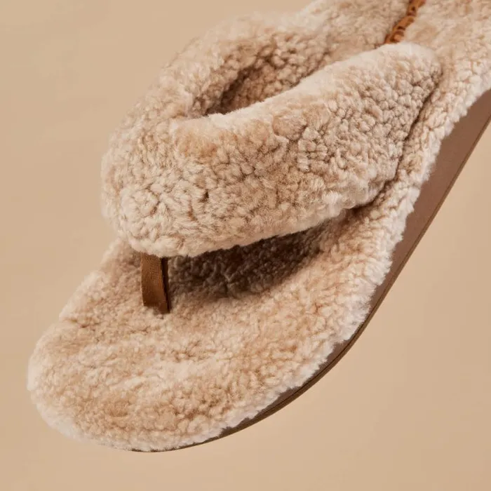 Women Kpe039a Heu Womens Fuzzy Slipper Sandals Tan Olukai Shearling Women Kpe039a Heu Womens Fuzzy Slipper Sandals Tan Olukai Shearling