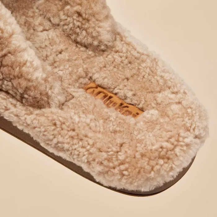 Women Kpe039a Heu Womens Fuzzy Slipper Sandals Tan Olukai Shearling Women Kpe039a Heu Womens Fuzzy Slipper Sandals Tan Olukai Shearling