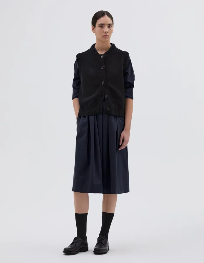 Women Knitted Gilet Black Margaret Howell Knitwear