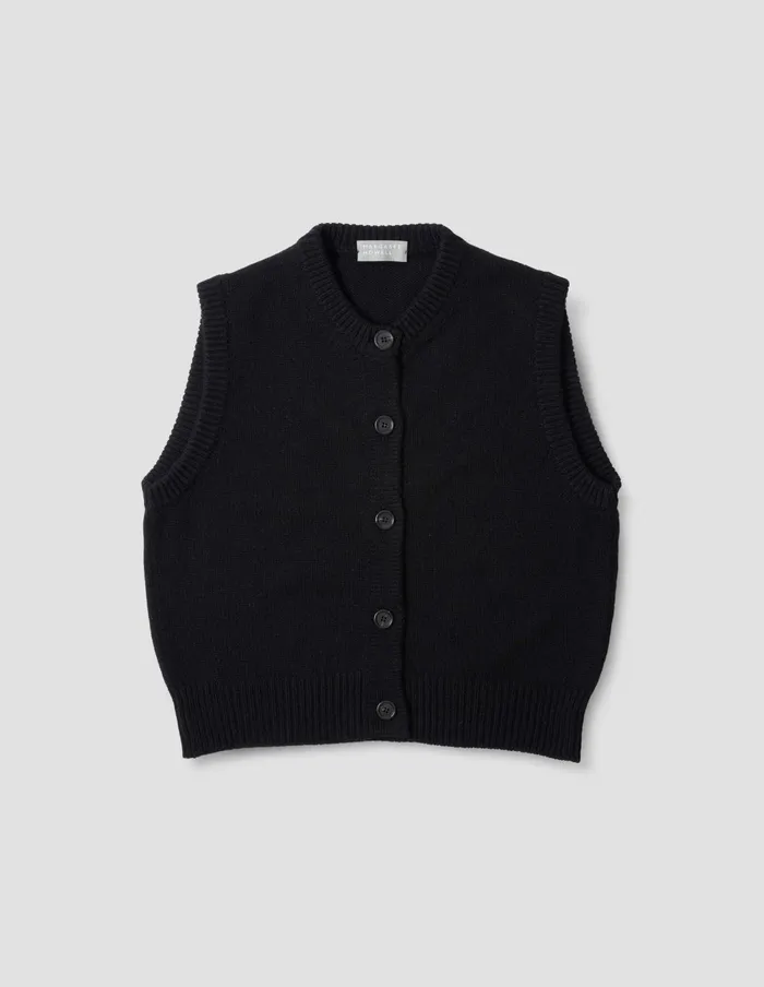 Women Knitted Gilet Black Margaret Howell Knitwear