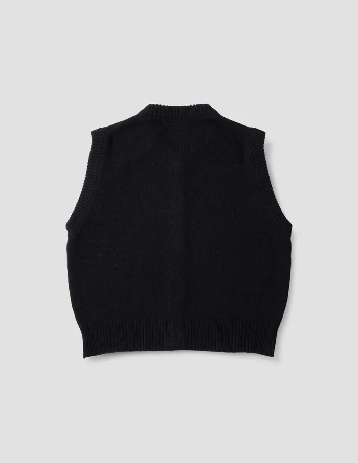 Women Knitted Gilet Black Margaret Howell Knitwear