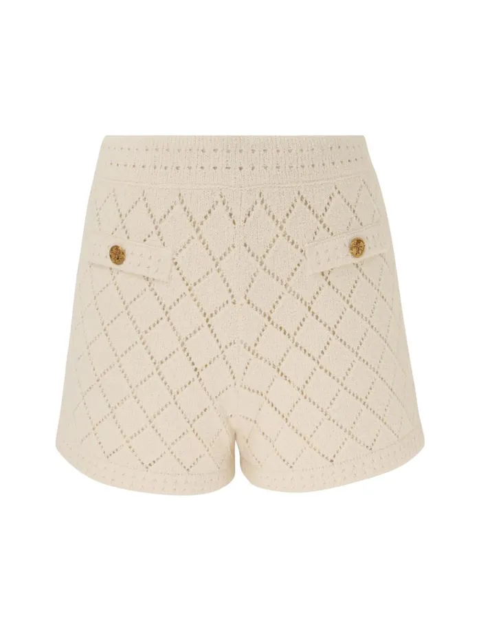Women Knitwear Zimmermann Matchmaker Pointelle Shorts Cream