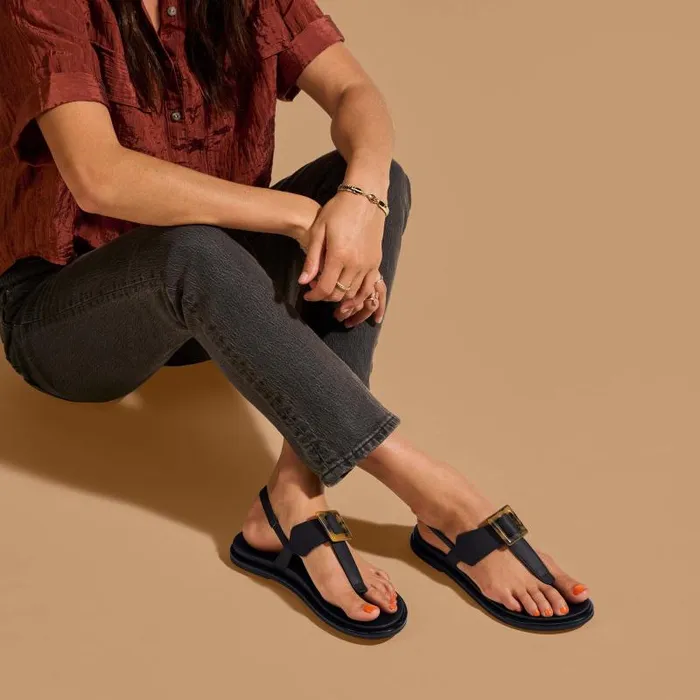Women Lai TBar Womens Strappy Beach Sandals Black Olukai WaterFriendly Women Lai TBar Womens Strappy Beach Sandals Black Olukai WaterFriendly