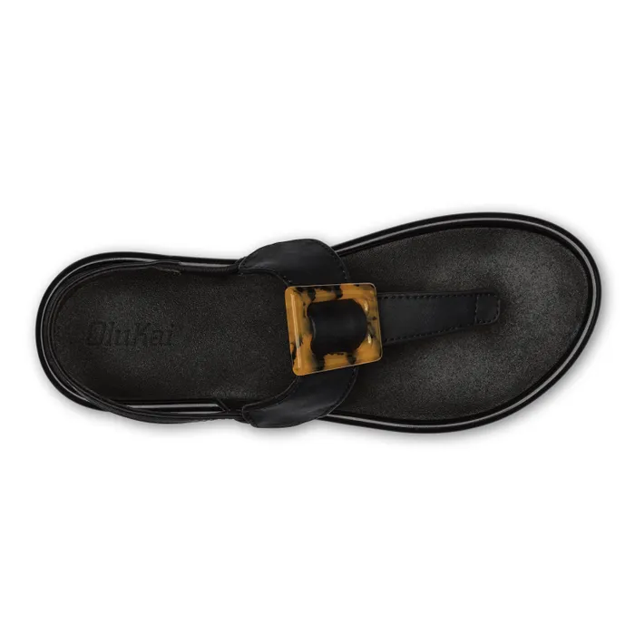 Women Lai TBar Womens Strappy Beach Sandals Black Olukai WaterFriendly Women Lai TBar Womens Strappy Beach Sandals Black Olukai WaterFriendly