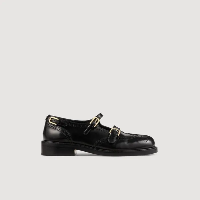 Women Loafers and Flats SANDRO MultiBuckle Mary Jane Flats Black