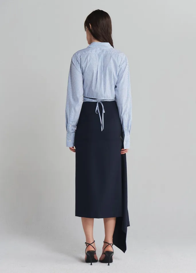 Women Long Sleeve Wrap Cropped Shirt MONSE Tops