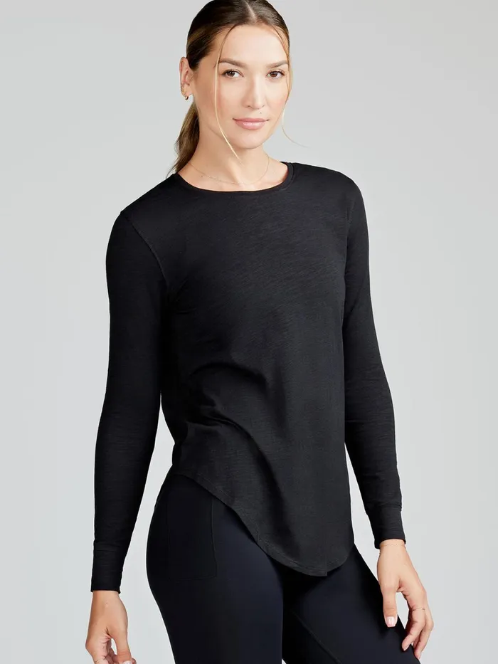 Women Longline Long Sleeve Shirts Tasc Performance Yoga Studio