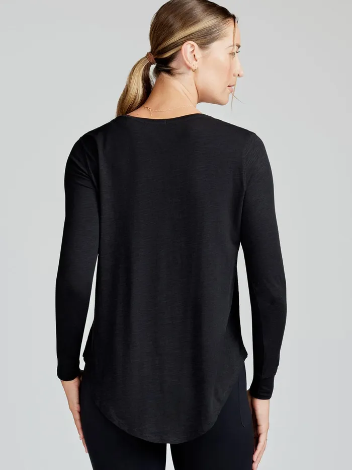 Women Longline Long Sleeve Shirts Tasc Performance Yoga Studio