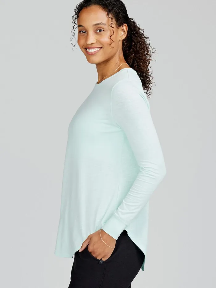 Women Longline Long Sleeve Shirts Tasc Performance Yoga Studio